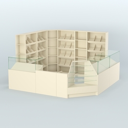 Угловой павильон из ДСП для торговли хлебом и выпечкой №5, Крем Вайс