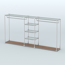 Островная торговая система ХРОМ 3600 мм с поручнями №12, Орех