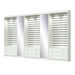 Комплект витрин под очки №11+1+11+1+11 (открытый доступ), Белый