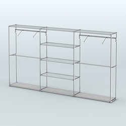 Торговая система ХРОМ без ДСП 3600 мм с прозрачными полками и поручнями №10, Серый