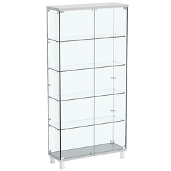 Витрина РОНДО №3-1 на ножках (задняя стенка стекло), Серый