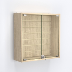 Витрина настенная №201-1Б с эконом панелью, Дуб Сонома