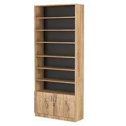 Стеллаж из ДСП с 6-ю полками 300x900 мм серии LEVEL-6 №12 (З/C - ДВП), Дуб Канзас коричневый