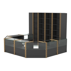 Торговый островок с молдингами восьмигранный №5 (5,38 кв.м), Черный