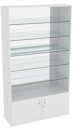 Витрина СЭСП-О №1-1-500 (З/C - Зеркало) со стеклянными полками, Серый