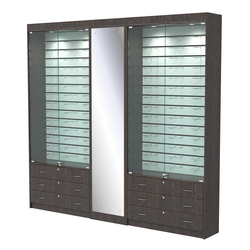 Комплект витрин под очки №10+1+10 (закрытый доступ), Дуб Венге