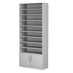 Стеллаж из ДСП с 8-ю полками 400x900 мм серии LEVEL-8 №14 (З/C - ДВП), Серый