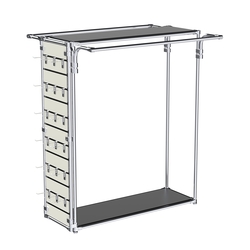 Хромированный стенд-вешало ETD-11 №1-3 (торец-ЭП) с полками ДСП 16мм, Черный