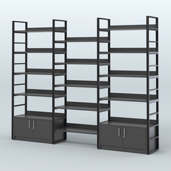 Комбо стеллажей с полками STRONG - АЛЬФА №4 (2860 мм), Черный