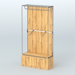 Торговая система ХРОМ (задняя стенка - ДСП) 1200 мм №2-3 с тумбой Т-15 и поручнями, Дуб Золотистый