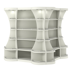 Островной высокий стеллаж ГАРАНТ №6-О с ограничителями, Белый