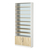 Стеллаж из ДСП с 8-ю полками 200x900 мм серии LEVEL-8 №10-2 (З/C - ЗЕРКАЛО) Белый + Дуб Сонома