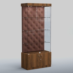 Высокая стеклянная витрина КАПИТОНЕ №1, Орех + 03 Mika