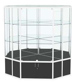 Витрина из профиля островная восьмигранная №2, Черный