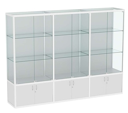 Витрина из профиля №2 (3-ех метровая) (задняя стенка - ДВП), Серый