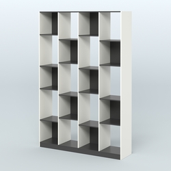 Стеллаж из ДСП серии ЛОФТ №11-1, Белый и Черный