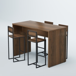 Комплект барный стол "Кофе-брейк" №1 и стулья, Орех