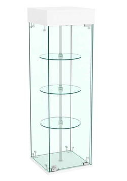 Витрина РОТАЦИЯ настольная с вращающимися полками №23-3 (прозрачная), Белый