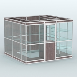 Павильон из профиля пристенный №9в (6,75 кв. м), Ясень Анкор темный