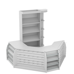 Комплект кассовой зоны со скосами для магазина выпечки малый №1-1, Серый