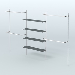 Neo Fix №5 с полками из ДСП и П-образными поручнями (3600 мм), Темно-Серый