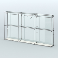 Торговая система ХРОМ (задняя стенка - стекло) 3600 мм с поручнями №8, Белый