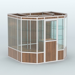 Павильон из профиля пристенный №7а (4,32 кв. м), Орех