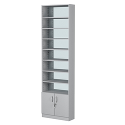 Стеллаж из ДСП с 7-ю полками 200x600 мм серии LEVEL-7 №3-2 (З/C - ЗЕРКАЛО), Серый