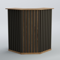 Ресепшен угловой серии ПРИЛИВ №3, Дуб Канзас Коричнерый + черный