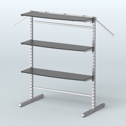 Система ЭЛЕГАНТ островная четырёх-сторонняя с полками ДСП №15г, Черный