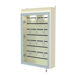 Витрина настенная №2-2Б с эконом панелью и верхней подсветкой серии Collecto, Крем Вайс