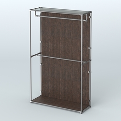 Торговая система ХРОМ (задняя стенка - ДСП) 1200 мм с поручнями №1, Дуб Венге