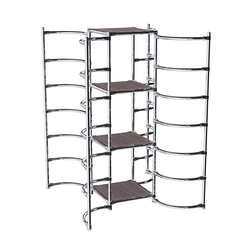 Хромированное вешало ДУГА №4-3 с полками ДСП 16 мм, Ясень Анкор темный - U31105