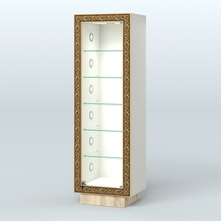 Низкая витрина декорированная НБА-501С, Белый + Дуб Сонома