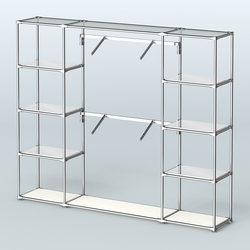 Торговая система ХРОМ без ДСП 2430 мм с зеркальными полками и поручнями №7, Белый