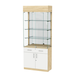 Витрина ювелирная "Диаманд" №15, Дуб Сонома + Белый