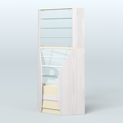 Витрина внутренний угол БРИЗ №4, Ясень Анкор светлый и Крем Вайс