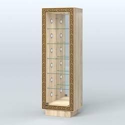 Низкая пристенная витрина с декором НБА-503С, Дуб сонома