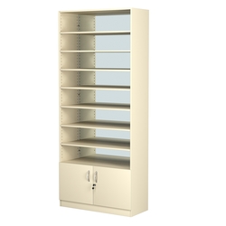 Стеллаж из ДСП с 7-ю полками 400x900 мм серии LEVEL-7 №14-2 (З/C - ЗЕРКАЛО), Крем Вайс