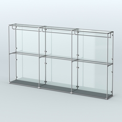 Торговая система ХРОМ (задняя стенка - стекло) 3600 мм с поручнями №1, Темно-Серый