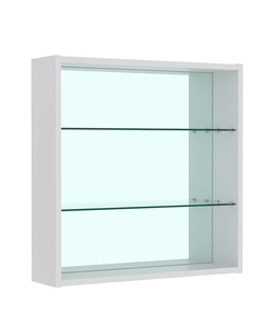 Витрина настенная №1-2Г открытая с зеркалом, Серый