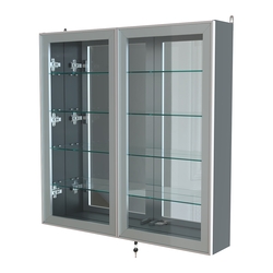 Витрина настенная №4-2А зеркальная серии Collecto, Темно-Серый