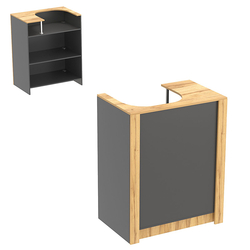 Прилавок из ДСП Модерн №1 под кассу отдельностоящий, Темно-серый и Дуб Золотистый