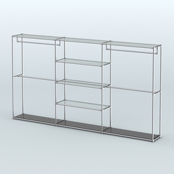 Торговая система ХРОМ без ДСП 3600 мм с прозрачными полками и поручнями №2, Черный