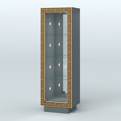 Низкая витрина с декором и диодной подсветкой НБА-3С, Темно-Серый