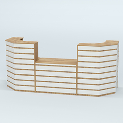 Ресепшен серии ПРАЙМ №7А со столом выдачи, Дуб Канзас коричневый + Белый