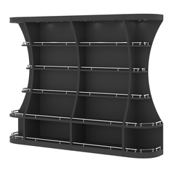 Пристенный высокий стеллаж ГАРАНТ №2-О с ограничителями, Черный