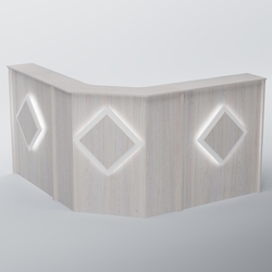 Ресепшен Г-образный РОМБ №3, Ясень Анкор светлый