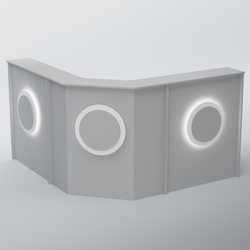 Ресепшен Г-образный КРУГ №3, Серый