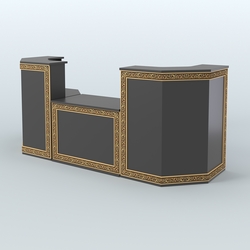 Ресепшен со скошенными углами серии БАРОККО №7, Черный